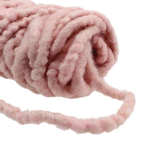 Itens Cordão de feltro polar Mirabell 25m rosa