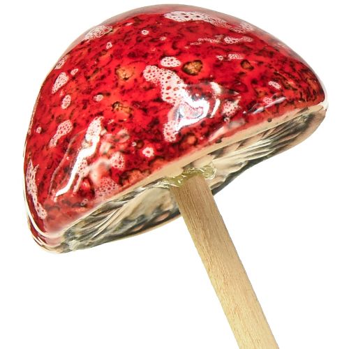 Floristik24 Cogumelos venenosos no palito, vermelhos, 4 cm, conjunto de 6 - cogumelos decorativos de jardim para decoração de outono