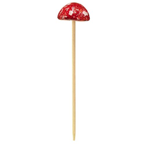 Itens Cogumelos venenosos no palito, vermelhos, 4 cm, conjunto de 6 - cogumelos decorativos de jardim para decoração de outono