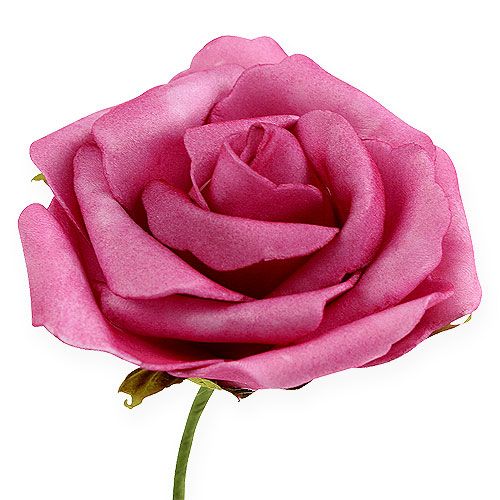 Floristik24 Rosa de espuma Ø 8cm fúcsia 18 unidades
