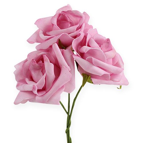 Floristik24 Rosa de espuma Ø 8cm roxo claro 18 peças