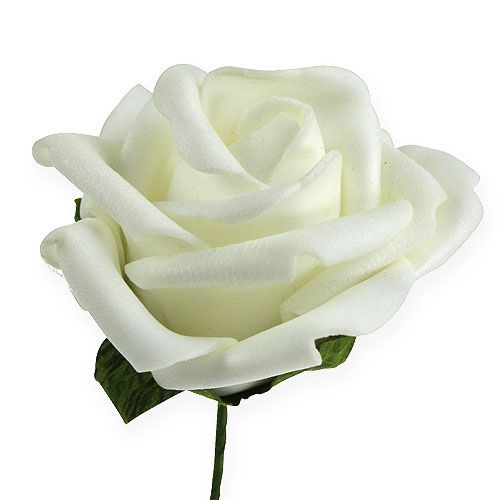 Itens Rosa de espuma Ø6cm branco 27p