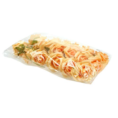 Floristik24 Rosa de espuma Ø 8cm damasco 18 unid.