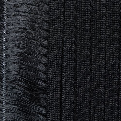 Itens Fita preta com franjas de 4 cm, cordão decorativo com franjas em lurex de 25 m