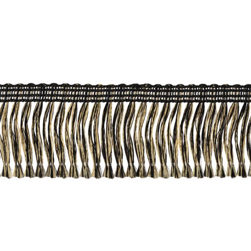 Fita de franjas pretas e douradas, 4 cm x 25 m - Ideal para decoração de guirlandas, fitas de luto e acessórios vintage. | Floristik24.pt