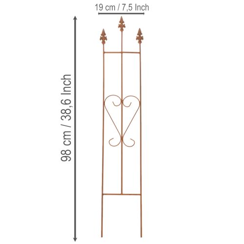 Itens Treliça de jardim decorativa em formato de coração para plantas trepadeiras, 98 cm