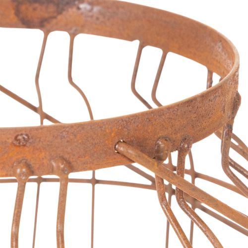 Lanterna de jardim, metal, acabamento enferrujado, alça, estilo vintage, Ø19,5 cm | Floristik24.pt