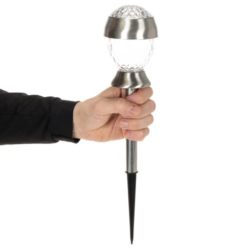 Luminárias solares de jardim, globos de luz com estaca para fixação no solo, 36 cm, conjunto com 4 peças | Floristik24.pt