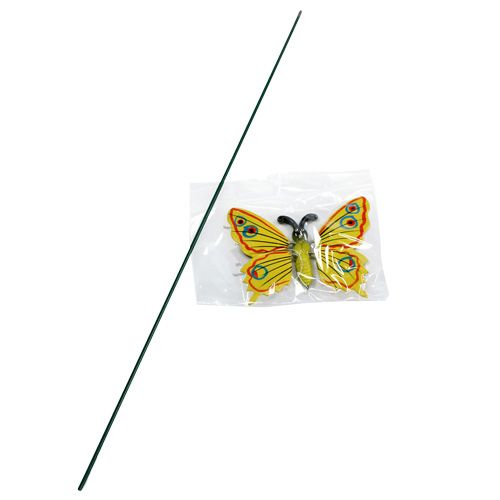 Floristik24 Borboleta em palito 17cm amarelo