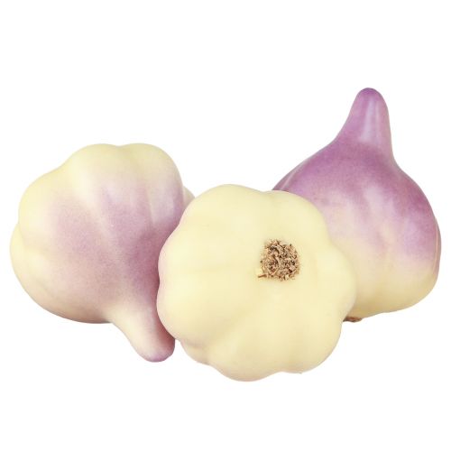 Decoração vegetal alho amarelo roxo em rede Ø4,5cm 12 peças