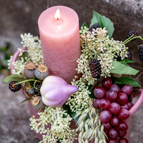 Itens Decoração vegetal alho amarelo roxo em rede Ø4,5cm 12 peças