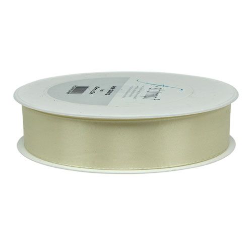 Floristik24 Fita para presente e decoração creme 25mm 50m