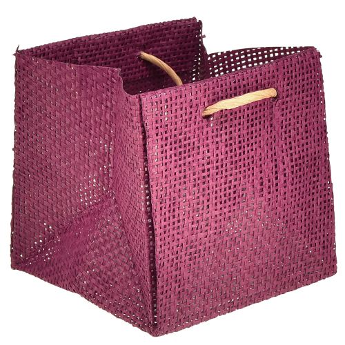 Itens Saco de presente com alças em rosa bordô 10,5 cm 8 un.