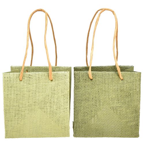 Itens Sacos para presente com alça papel alumínio verde 10,5cm 12 un