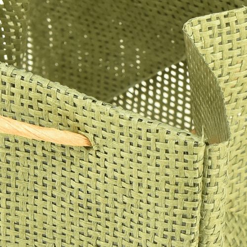 Itens Sacos para presente com alça papel alumínio verde 10,5cm 12 un