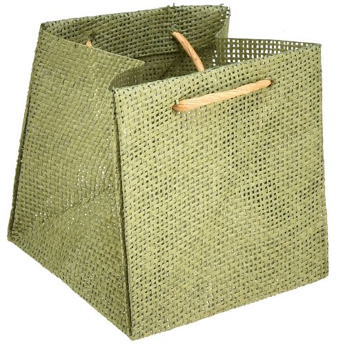 Itens Sacos para presente com alça papel alumínio verde 10,5cm 12 un