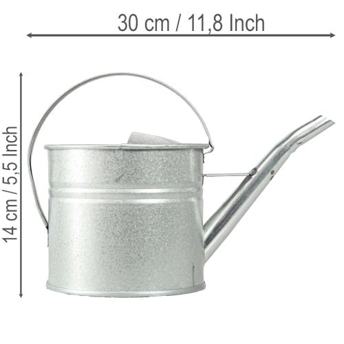 Regador decorativo vintage, metal, prateado, vaso de 1,25 l | Floristik24.pt
