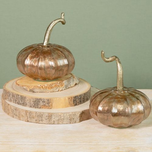 Itens Decoração de mesa de vidro abóbora outono abóbora vidro metal H14cm 2 peças