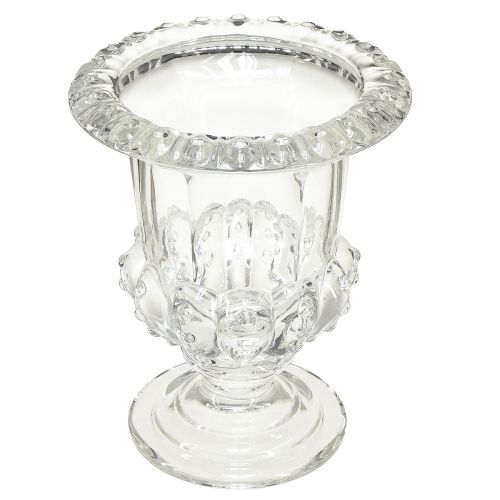 Itens Vaso de vidro vintage em design de xícara – transparente, 16x20 cm – decoração de mesa elegante