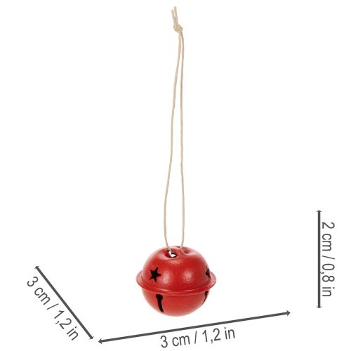 Pingentes decorativos em forma de sino com motivo de estrela, 3 cm, 9 peças | Floristik24.pt