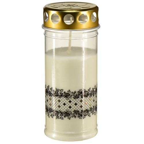 Borda de vela grave ouro branco preto Ø7cm Alt.18cm 77h