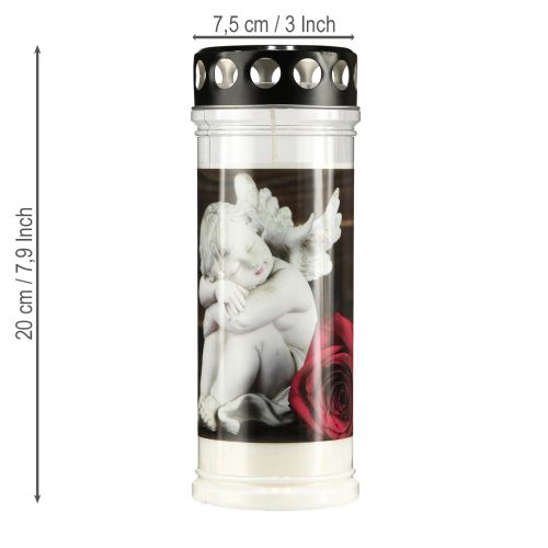 Itens Velas funerárias, óleo de luto, rosas, Ø7,5cm H20,5cm, 6 unidades