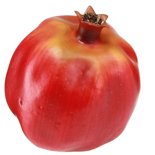Romã decorativa fruta artificial decoração de janela vermelha 10,5 cm