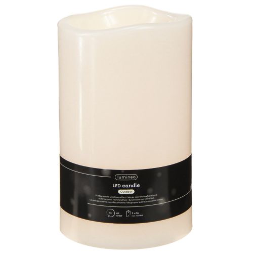 Vela LED grande com temporizador, para uso externo, branco quente, Ø12,5cm, A20cm | Floristik24.pt