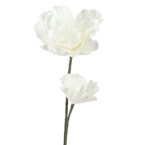 Grandes flores de espuma Flores artificiais de espuma Brancas 85cm 2 unidades