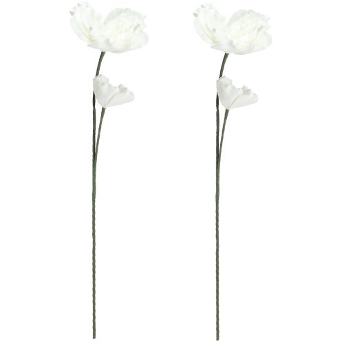 Itens Grandes flores de espuma Flores artificiais de espuma Brancas 85cm 2 unidades