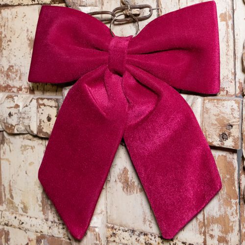 Itens Grande laço de veludo de Natal para exterior vermelho 48×52cm