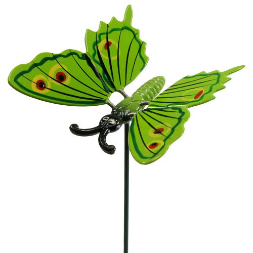 Floristik24 Borboleta no bastão verde 17cm