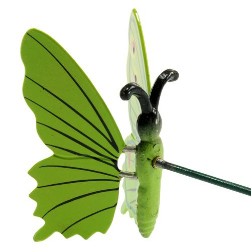 Floristik24 Borboleta no bastão verde 17cm