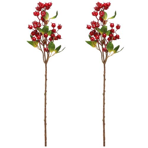 Itens Ramo decorativo de Rosa Mosqueta com frutos vermelhos C60cm 2 un