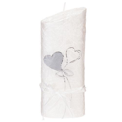 Vela de casamento, vela de casamento prateada, vela branca 210/85mm