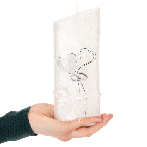Itens Vela de casamento, vela de casamento prateada, vela branca 210/85mm