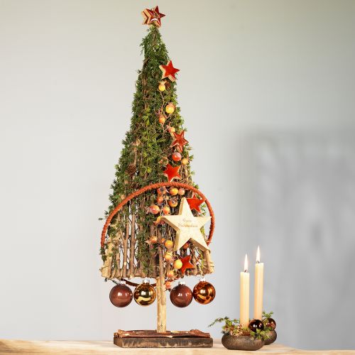 Floristik24 Decoração de árvore de Natal em madeira decoração em madeira ramos naturais videiras 25x10x50cm