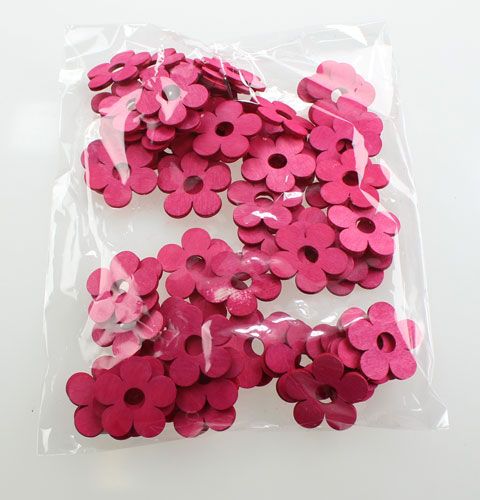 Flores de madeira Ø4cm rosa 72 unidades | Floristik24.pt