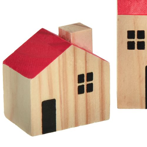 Itens Casas de Madeira Casas Decorativas Madeira Natural Vermelho 4 un