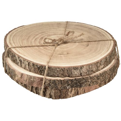Itens Discos de madeira disco de árvore Paulownia natural Ø26-28cm 3 un