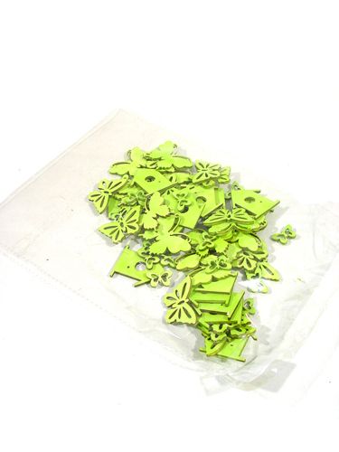 Floristik24 Variedade de madeira para pássaros em formato de borboleta verde 60 unidades