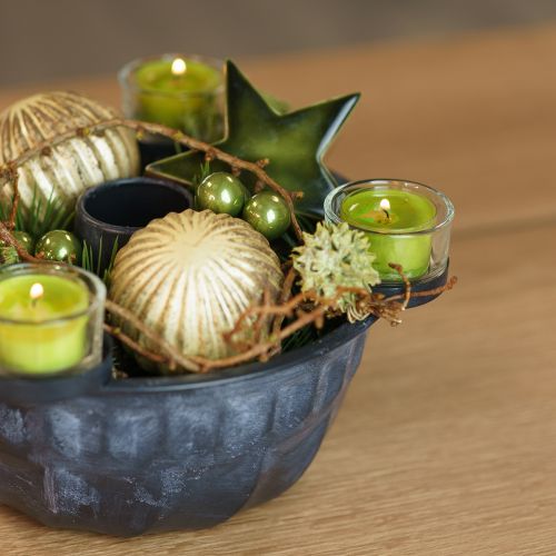 Floristik24 Estrelas de madeira decoração de natal decoração dispersa verde brilho Ø5cm 8 unidades