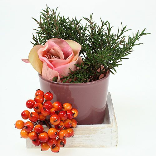 Floristik24 Mini bandeja de madeira branca 12cm x 12cm x 3cm