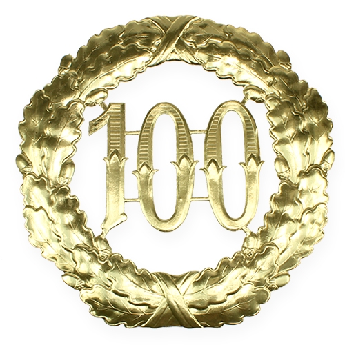 Floristik24 Aniversário número 100 em ouro Ø40cm