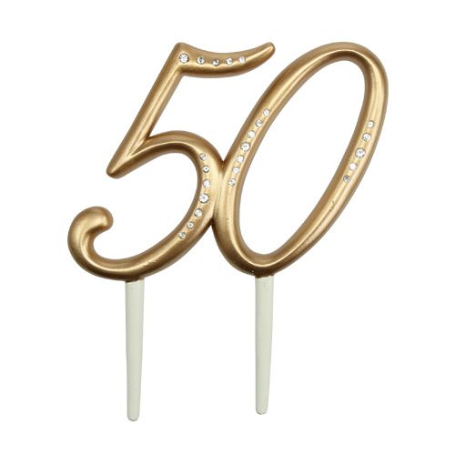 Floristik24 Número de aniversário &quot;50&quot; para furar 15,5 cm de ouro