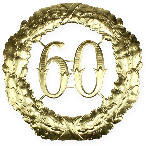 Floristik24 Aniversário número 60 em ouro Ø40cm