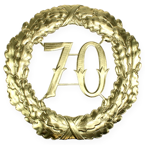 Itens Aniversário número 70 em ouro Ø40cm