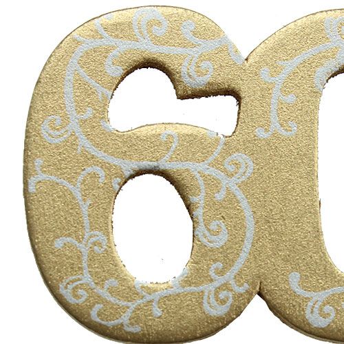 Floristik24 Número &quot;60&quot; para colar madeira ouro 36 unidades