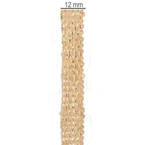Itens Fita de juta, fita decorativa rústica, juta natural, dourada, 12 mm, 10 m