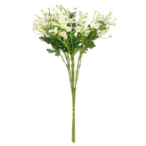 Itens Flores artificiais de camomila para prado, brancas, 58 cm, 4 unidades